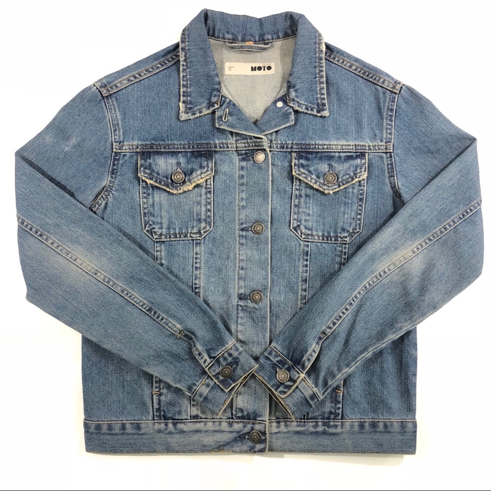 Topshop Moto oversized denim jacket